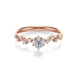 Pierścionek z różowego złota z diamentami